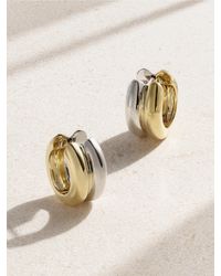 Yvonne Léon - Boucles D'Oreilles En Or Blanc Et Jaune 9 Carats (375/1000) Paire De Créoles Bouées - Lyst