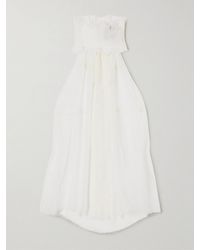 Dilara Findikoglu - Mask Of Pleasing Lace-Trimmed Silk Blouse - Lyst