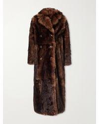 Yves Salomon - Paneled Double-Breasted Shearling Coat - Lyst