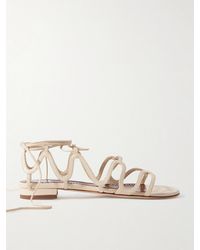 Manolo Blahnik - Sandales En Cuir Fawdaflat - Lyst