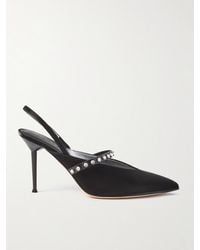 McQueen - Revel Slingback-Pumps Aus Veloursleder Mit Lederbesätzen Und Verzierungen - Lyst