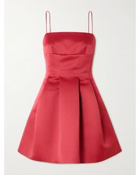 Emilia Wickstead - Honor Pleated Duchesse-Satin Mini Dress - Lyst