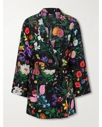 Gucci - Flora Printed Silk-Twill Blouse - Lyst