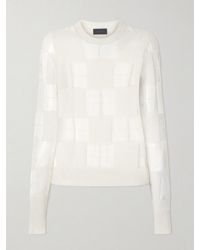 Haikure - Paul Checked Mesh-Trimmed Knitted Sweater - Lyst
