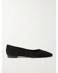 Manolo Blahnik - Gelista Suede Ballet Flats - Lyst