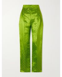 Valentino Garavani - Polka-Dot Jacquard Linen And Silk-Blend Straight-Leg Pants - Lyst