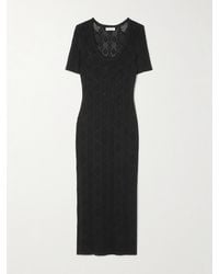 Alaïa - Open-Knit Midi Dress - Lyst