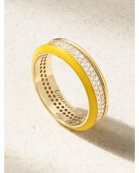 Lauren Rubinski - 14-Karat, Enamel And Diamond Ring - Lyst