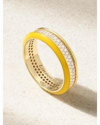 Lauren Rubinski - Bague En Or 14 Carats (585/1000) Émail Et Diamants - Lyst