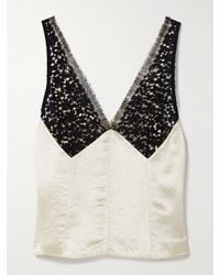 Maria McManus - Satin-Twill And Corded Lace Camisole - Lyst