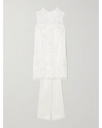 Self-Portrait - Minikleid Aus Tüll Und Satin Mit Applikationen Und Verzierungen - Lyst