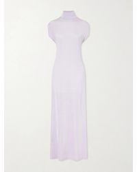 Colleen Allen - Open-Back Jersey Turtleneck Gown - Lyst