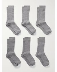 CDLP - Set Aus Sechs Paar Socken Aus Einer Gerippten Baumwollmischung - Lyst