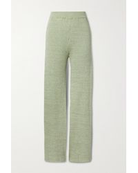 Anna Quan Jordon Ribbed Cotton Wide-leg Trousers - Green
