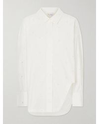 The Attico - Asymmetric Embroidered Cotton-Blend Shirt - Lyst