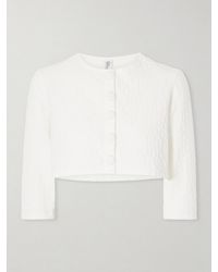 Lisa Marie Fernandez - Cropped Floral-Jacquard Cardigan - Lyst