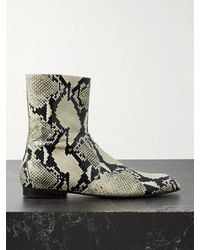 KHAITE - Colt Snake-Effect Leather Ankle Boots - Lyst