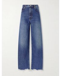 FRAME - The Bow Distressed High-Rise Wide-Leg Jeans - Lyst