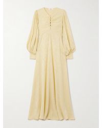 Chloé - Midikleid Aus Seidensatin Mit Jacquard-Muster - Lyst