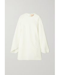 ROKSANDA Zana Tulle-trimmed Crepe Mini Dress - White
