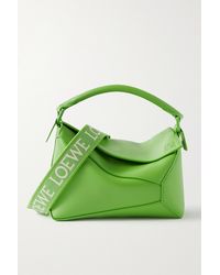 Loewe Puzzle Edge Small Leather Shoulder Bag - Green