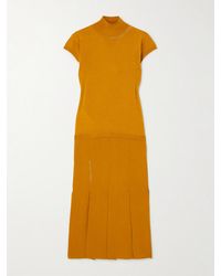Marni - Paneled Wool And Silk-Blend Turtleneck Midi Dress - Lyst