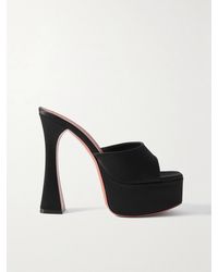 AMINA MUADDI - Dalida Satin Platform Mules - Lyst