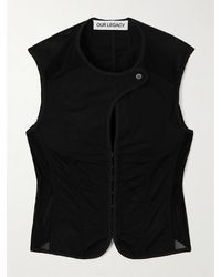 Our Legacy - Paneled Layered Mesh-Trimmed Cotton-Poplin Corset Vest - Lyst