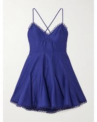 Charo Ruiz - Marlene Minikleid Aus Voile Aus Einer Baumwollmischung Mit Guipure-Spitzenbesätzen Und Falten - Lyst