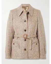 Blazé Milano - Veste En Alpaga Et Laine Mélangés À Finitions En Cuir Et À Ceinture Seanna Paint - Lyst
