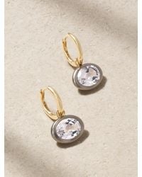 BY PARIAH - Xl Orbit 14-Karat Recycled, Rhodium And Topaz Hoop Earrings - Lyst