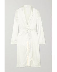 Calvin Klein Morgenmantel Aus Satin - Weiß