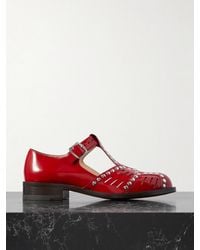 Bally - Spiegel Studded Cutout Glossed-Leather Brogues - Lyst