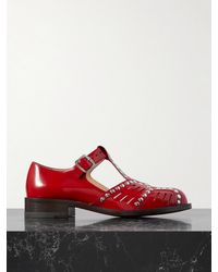 Bally - Spiegel Studded Cutout Glossed-Leather Brogues - Lyst