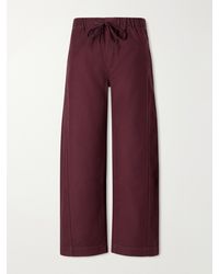 Mother - The Drawn Full Pipe Flood Cotton-Twill Wide-Leg Pants - Lyst