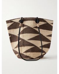 Sensi Studio - Shiga Medium Leather-Trimmed Sisal Shoulder Bag - Lyst