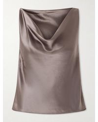 Leset - Barb Draped Satin Blouse - Lyst