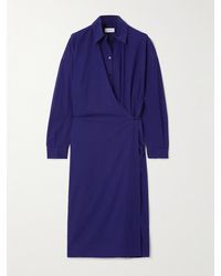 Lemaire - Wrap-Effect Draped Cotton-Poplin Midi Shirt Dress - Lyst