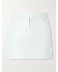Courreges - Appliquéd Coated Cotton-Blend Mini Skirt - Lyst