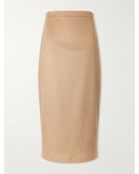 Max Mara - Tenda Camel Wool Midi Skirt - Lyst