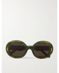 Loewe - Round-Frame Marbled Acetate Sunglasses - Lyst