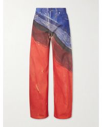 Gabriela Hearst - Amoret Printed High-Rise Barrel-Leg Recycled Jeans - Lyst