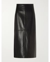 Nour Hammour - Alana Paneled Leather Midi Skirt - Lyst