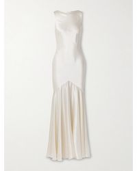 Nina Ricci - Open-Back Draped Satin Gown - Lyst