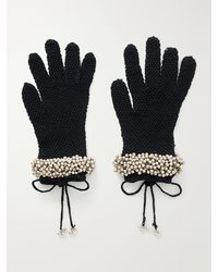 Yoshita 1967 - Embellished Cotton Crochet-Knit Gloves - Lyst