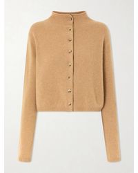 KHAITE - Annora Wool And Cashmere-Blend Turtleneck Cardigan - Lyst