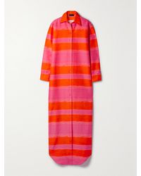 Brandon Maxwell - Robe-Chemise Longue En Faille De Coton Et De Soie Mélangés À Rayures - Lyst