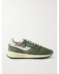 Autry - Reelwind Low Textured Leather-Trimmed Suede And Shell Sneakers - Lyst