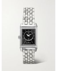 Jaeger-lecoultre - Reverso Classic Duetto Small Hand-wound 34.2mm X 21mm Stainless Steel And Diamond Watch - Lyst