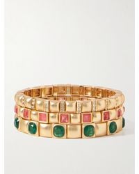 Roxanne Assoulin - The Jeweled Set Of Three-Tone And Cubic Zirconia Bracelets - Lyst